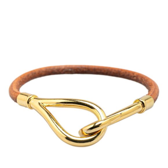 Hermes Jumbo Bracelet, Brown Leather, Plated, Women's, HERMES - Picture 1 of 5